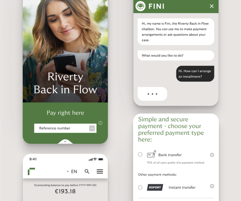 Preview of the Riverty Back in Flow App, where Consumers can easily manage their debt.