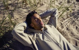 Man lying in the sand