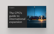 Riverty guide cover: electric car charging, international expansion title shown.