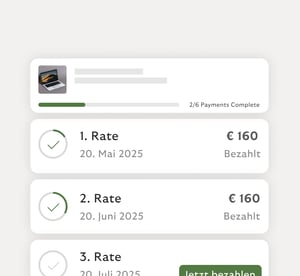 Zahlungsplan für den Kauf eines PCs.