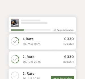 Zahlungsplan für den Kauf eines PCs.