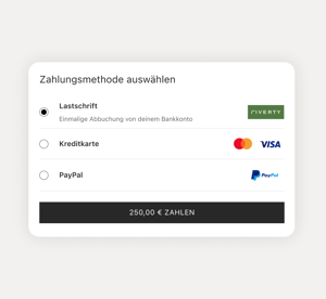 Riverty wird als Zahlungsmethode ausgewählt.