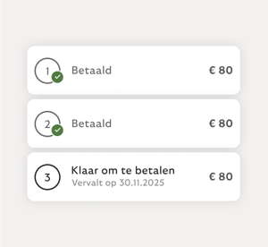 Verdeel je betalingen in drie gelijke, renteloze termijnen.