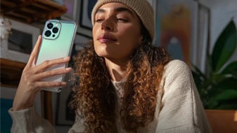 Woman shopping on smartphone