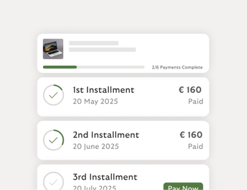 Payment plan for purchasing a notebook.