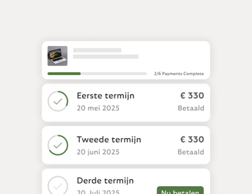 Betalingsplan voor de aankoop van een pc.