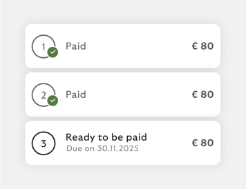 Split payments into three equal, interest-free payments.