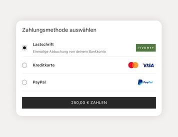 Zahle einmalig von deinem Bankkonto.