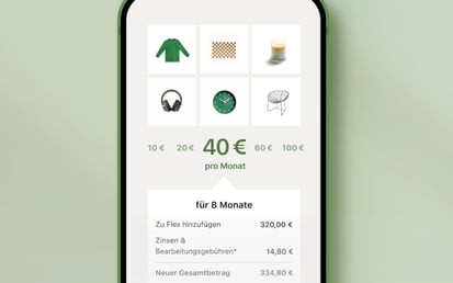 Ein Bild des Handyscreens, bei dem der Benutzer auswählen kann, wie er bezahlen möchte.