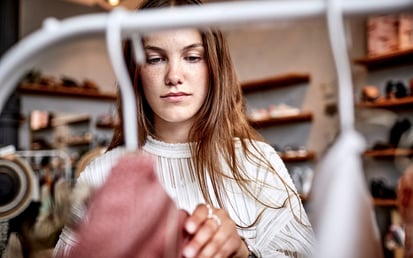 Woman looking at clothes