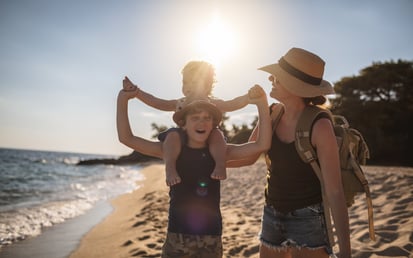 happy family at the beach