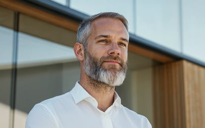 Man looks into the future