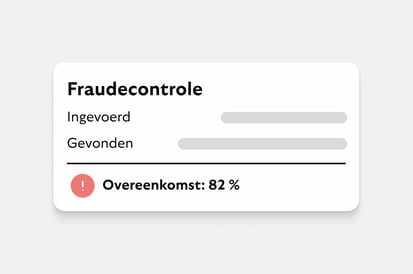 Fraud check result with match percentage.