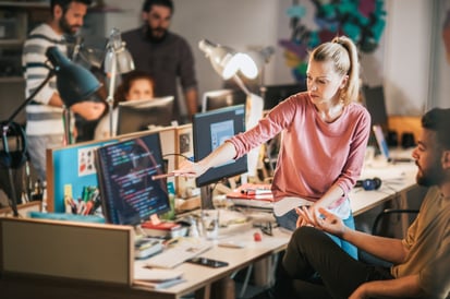 team working in the office