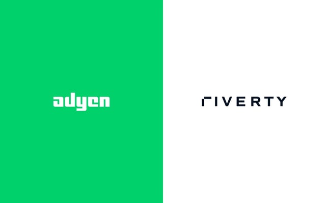 Die Logos von Adyen und Riverty nebeneinander als Visual für ihre Zusammenarbeit.