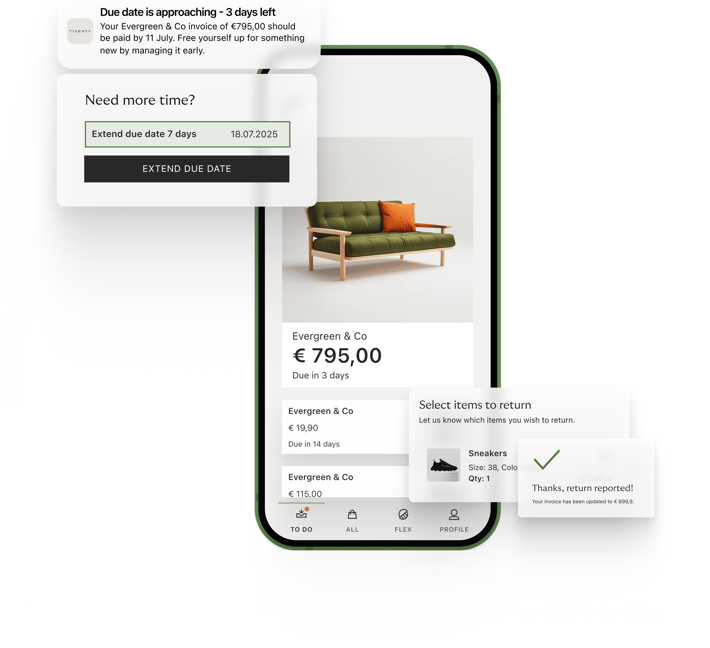 Riverty App screenshots