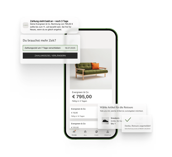 Screenshots von Riverty App