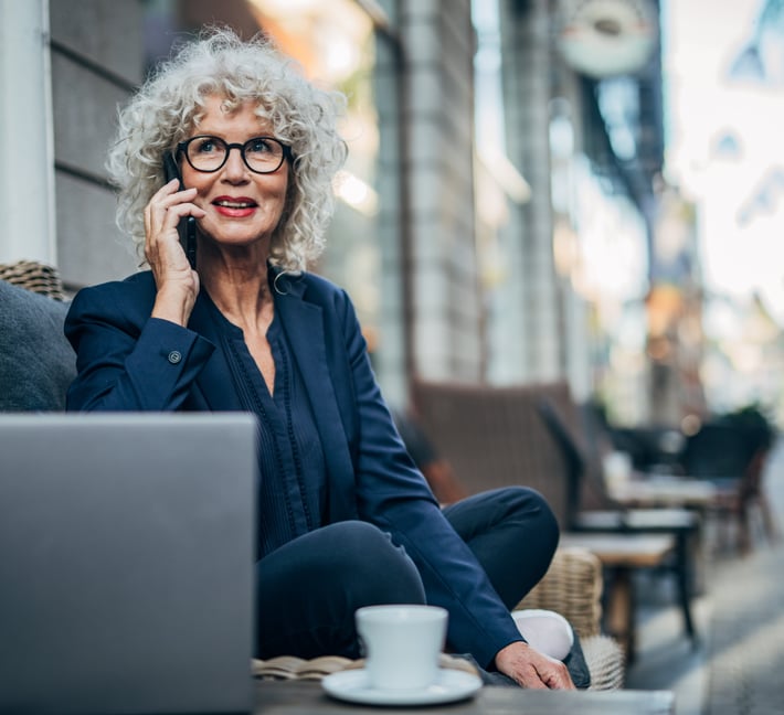 Woman talking on phone