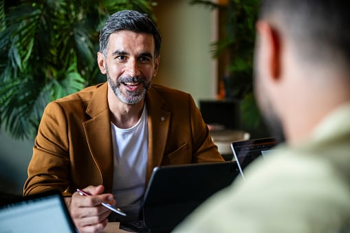 two guys talking to each other