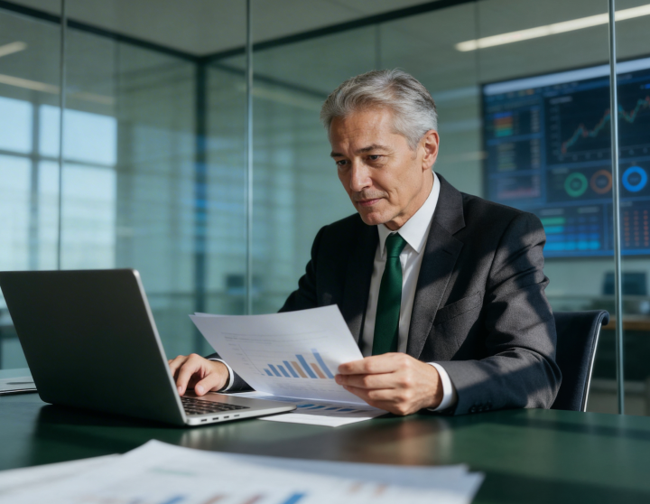 Man at a business place