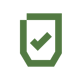 Shield icon with a checkmark representing security or verification