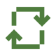 Two rotating arrows forming a square, representing synchronization or refresh